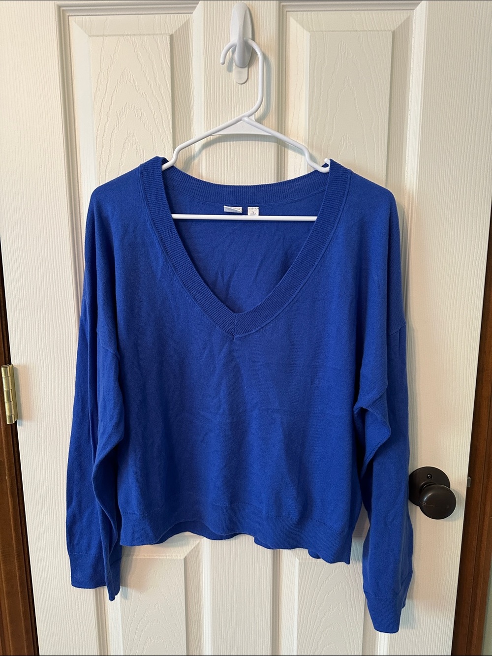 GAP V-Neck Long Sleeve Sweater - Royal Blue